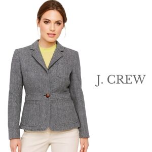 Vintage Y2K J.Crew Robert Noble Wool Tweed Blazer Herringbone Small